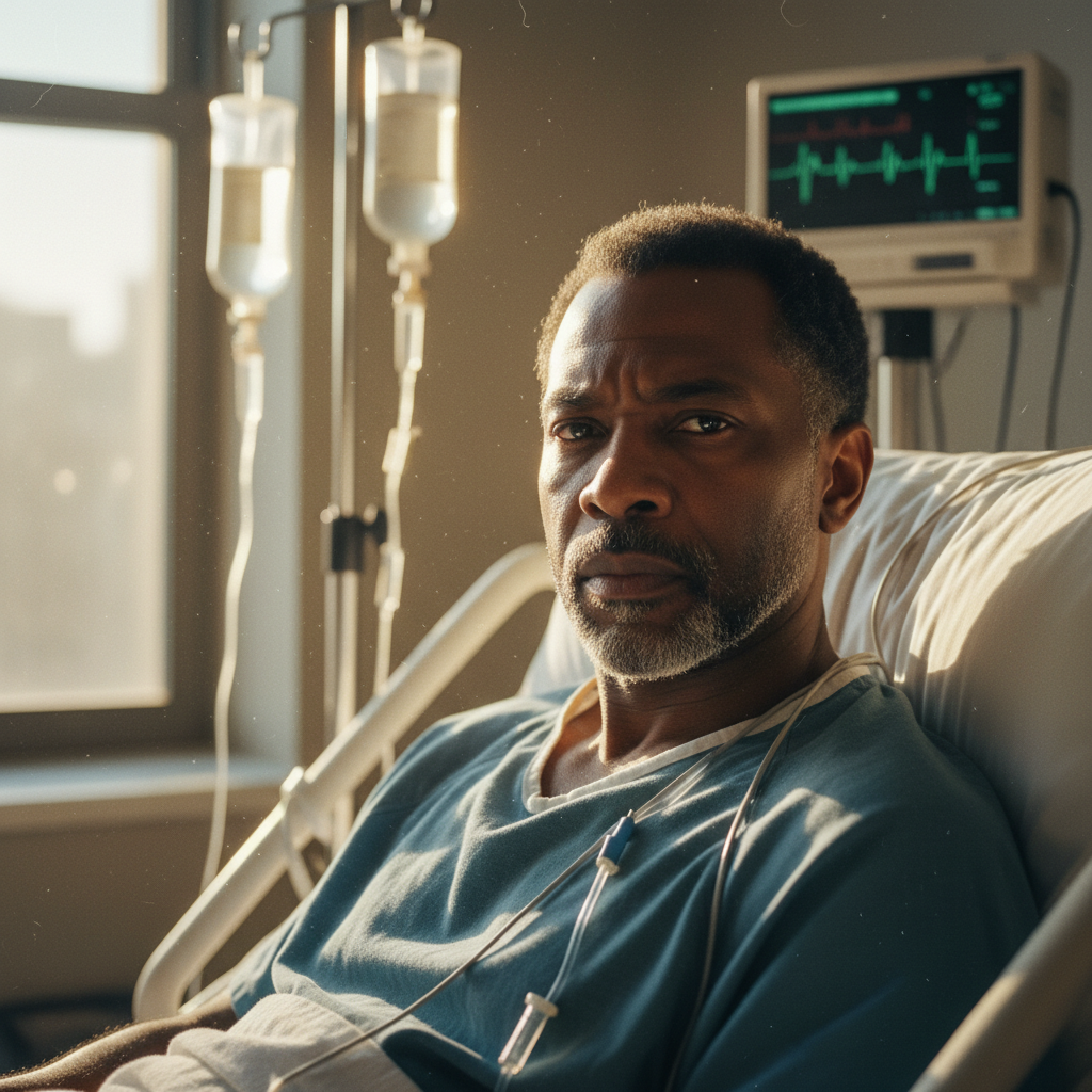 Survivor in hospital bed